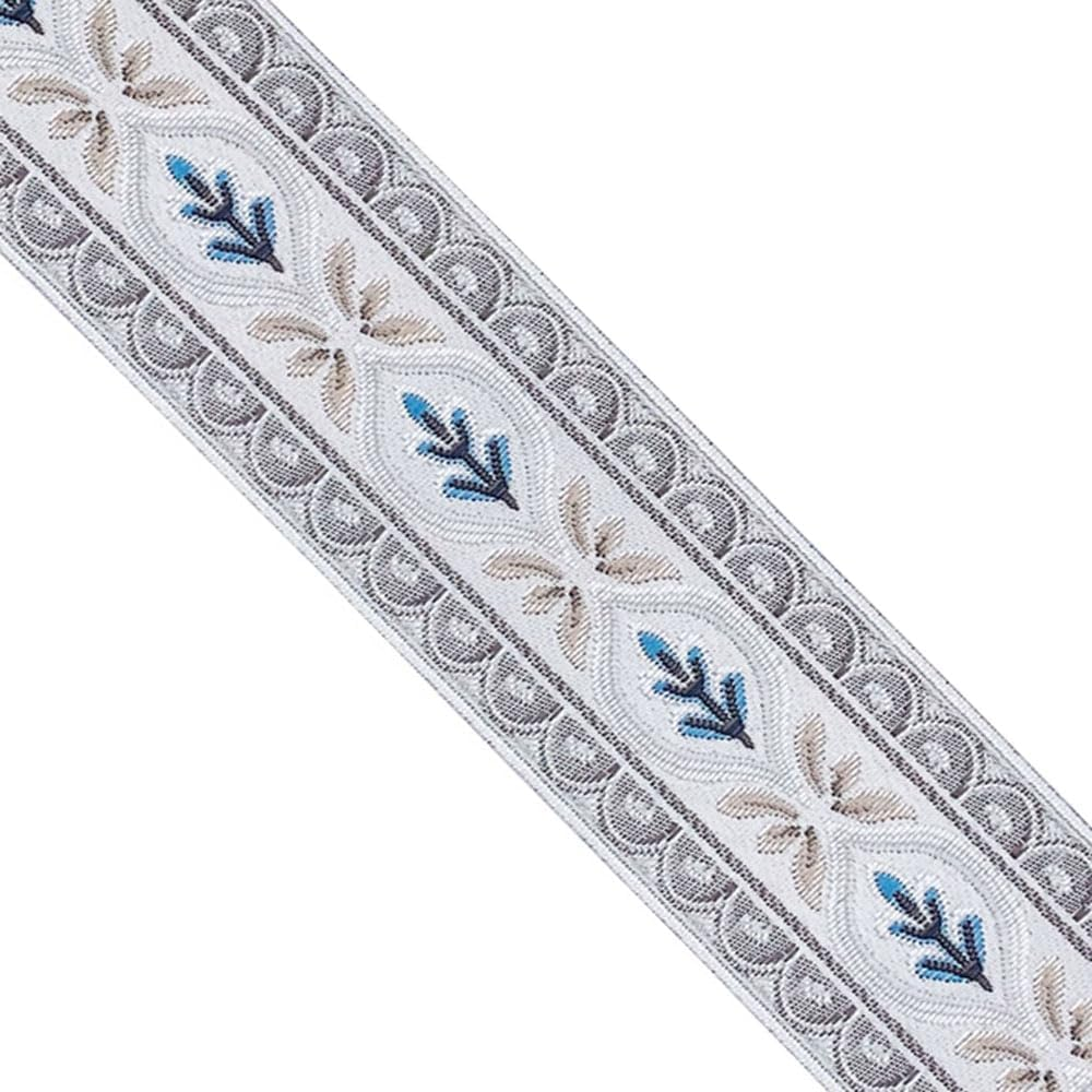 Designer'S Shop Woven Vintage Floral Leaf Webbing Ribbon Trim 2-1