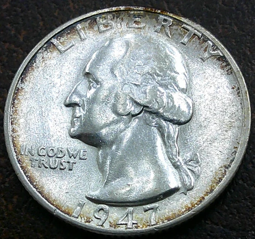 US 1947-S Washington Quarter  **