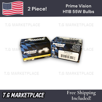 2PC Genuine Prime Vision H11B 12V 55W Halogen Bulb T3 1/2 PGJY19-2 Great Value!