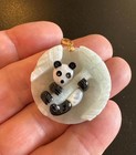 Jade Panda Bear Pendant 14K Gold Black Onyx Mother-of-Pearl Necklace — photo 2