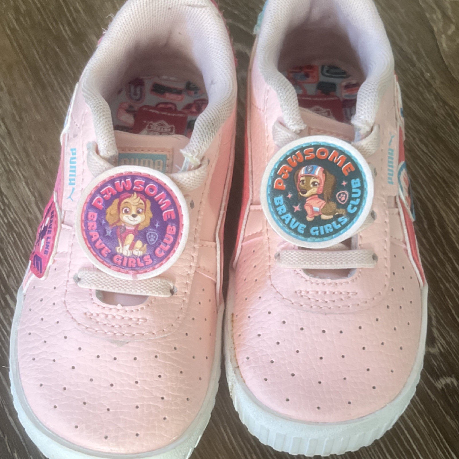 PUMA Girls Athletic Sneakers PAW Patrol Skye Pink Blue Lace Up Size 8