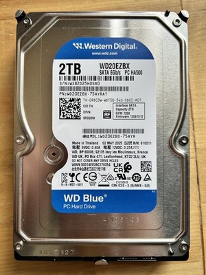 2TB Western Digital Blue internal HDD (7200RPM, 3.5'', SATA III, 256MB Cache) 
