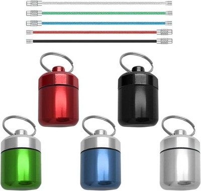 5 Mini-Pillenbehälter mit Hängeschlössern - Reiser Medikamentenbox 5 Farben
