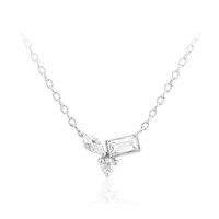 Cavill Damen Silbercollier 925 Sterling Topas 0,85Ct Weiß Echtschmuck