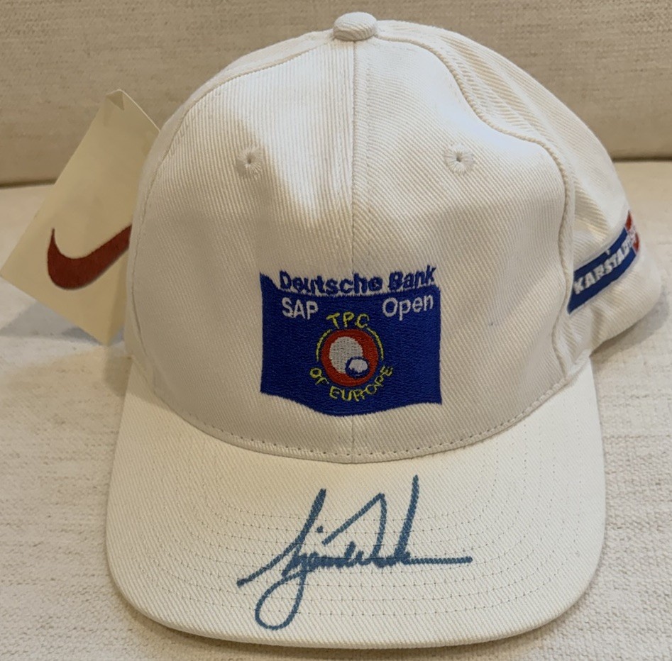 Tiger Woods Autographed Signed /Auto Nike TPC Europe Deutsche Bank Championship Hat PSA 