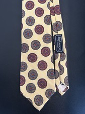 Vintage Burberrys London Silk Tie Yellow EUC Preppy Academia