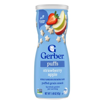 Puffs, Puffed Grain Snack, 8+ Months, Strawberry Apple, 1.48 oz (42 g)