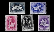 San Marino Scott #554-58, Singles 1963 FVF MH