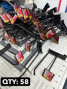USED 58-pack lot COMMERCIAL SLATWALL 5.5" BLACK PEG HOOKS Retail Price Tab