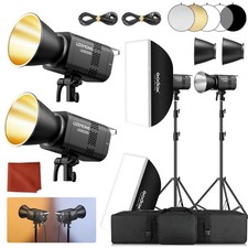 Godox Le200Bi 220W Continuous Light 2-Light Set With Softbox For Photography, S