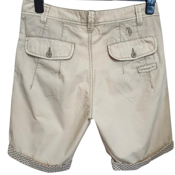 Men Polo Jeans Shorts Beige Cotton S
