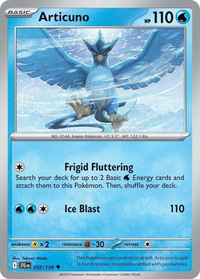 Articuno - 032/159 - Uncommon (Near Mint) Journey Together - Water Pokémon
