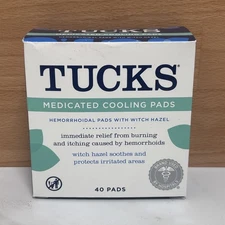 TUCKS Medicated Cooling Pads, 40 Count – Pads with Witch Hazel, Brand New
