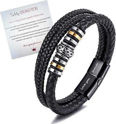 19/21/23CM to My Son/To My Grandson Bracelet- ''I Will Always Be with You'' Braide