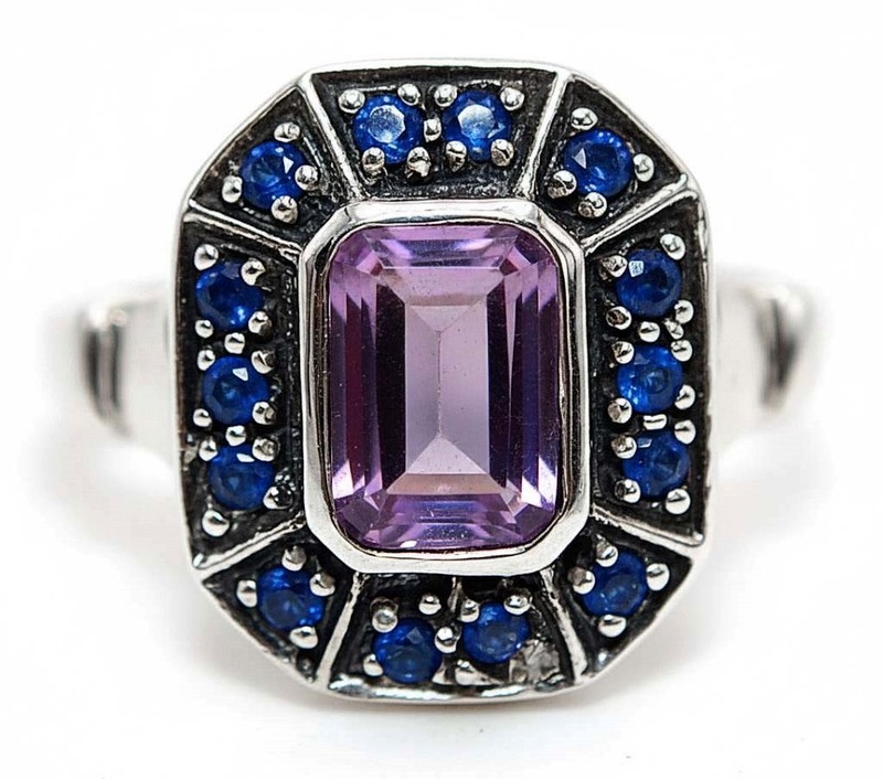 2CT Amethyst 925 Sterling Silver Filigree Ring Sz 8 F9-1