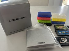 Nintendo Game Boy Advance SP Console Silver UK PAL, With 12 Games