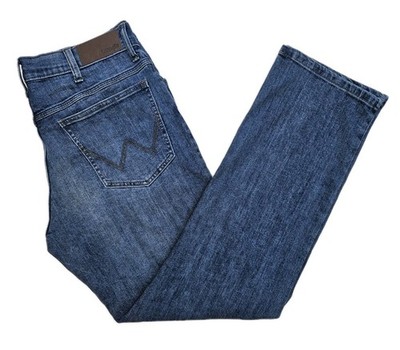 Wrangler Mid Wash Blau Straight Leg Jeans Herren W35 L32 Denim Freizeit Workwear