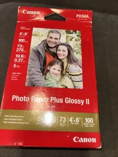 Canon Photo Paper Glossy Plus II PP201 4x6 Inches 100 Sheets 73lbs NEW NOS