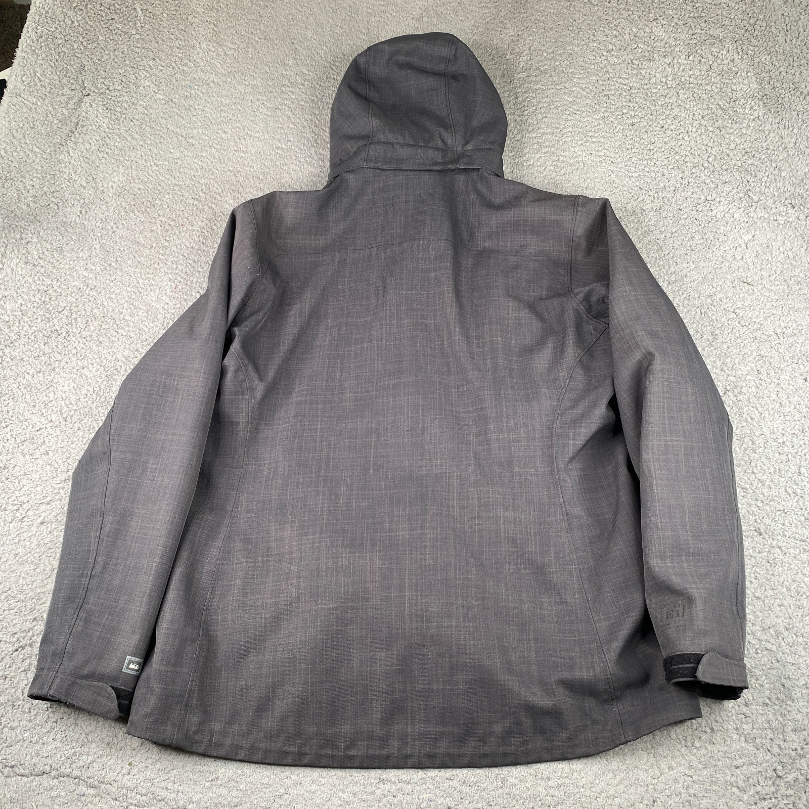 REI E1 Elements Rain Jacket Womes Large Gray Hood… - image 3