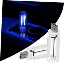 2 PCS Car USB Night Lights with Touch Dimmable, Portable Mini Glass Warm White