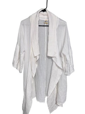 Abaca Top 100% Cotton  Open Front Lagenlook Cardigan