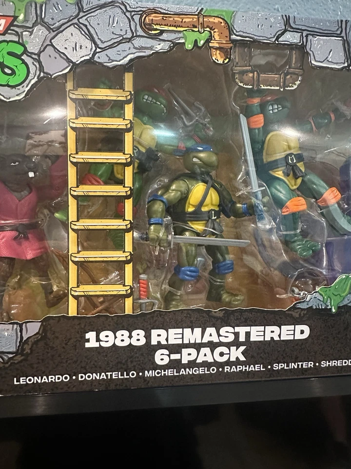 Playmates TMNT 1988 Teenage Mutant Ninja Turtles 1988 remasterizado paquete de 6 ¡NUEVO! Foto 2 de 4