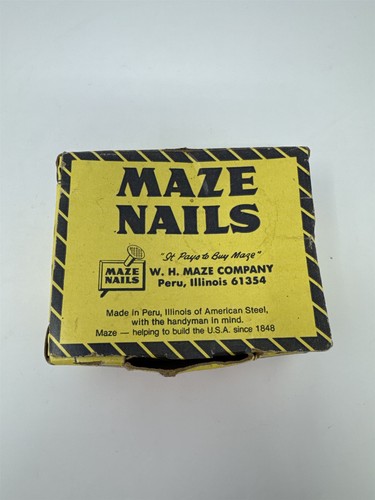 Vintage Maze Nails 1" Masonry Nails – Hardened Fluted Shank – Partial Box 1LB US