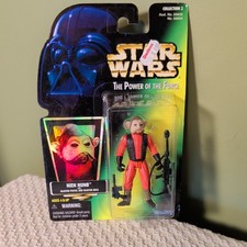 Star Wars Power of the Force POTF Green Card Figure Nien Nunb NEW Blaster Pistol