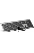Wireless Keyboard and Mouse Combo - Full Size Slim Thin Wireless Keyboard Mou...