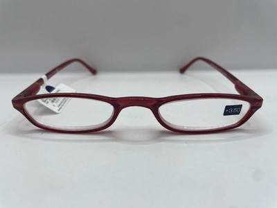 Peepers Skinny Mini Red Reading Glasses +3.50 New