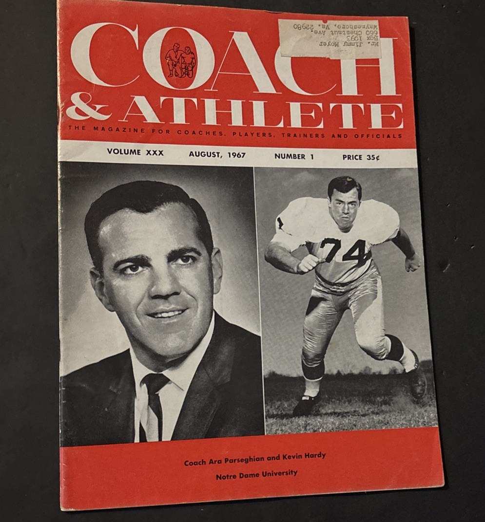 Coach & Athlete August 1967 Ara Parseghian Cover Notre Dame Kevin Hardy 
