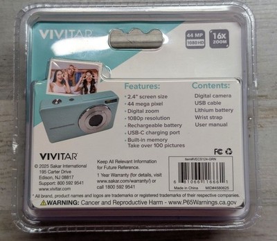 Vivitar PopSnap VEC S124 44MP 1080HD Digital Camera 16x Zoom 2.4
