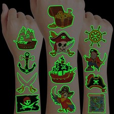 96 PCS Pirate Pre-Cut Luminous Glow in Medium, B. - Tattoos