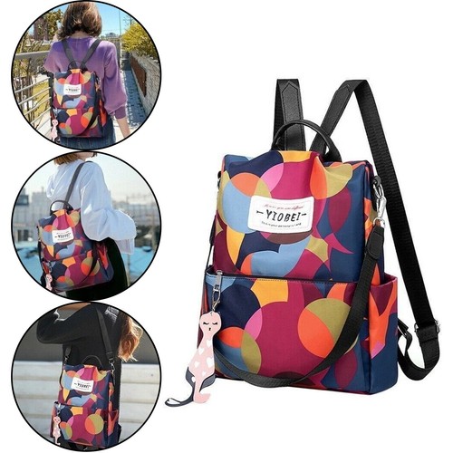 Womens Ladies Waterproof Anti Theft Backpack Durable Travel School Shoulder Bag
