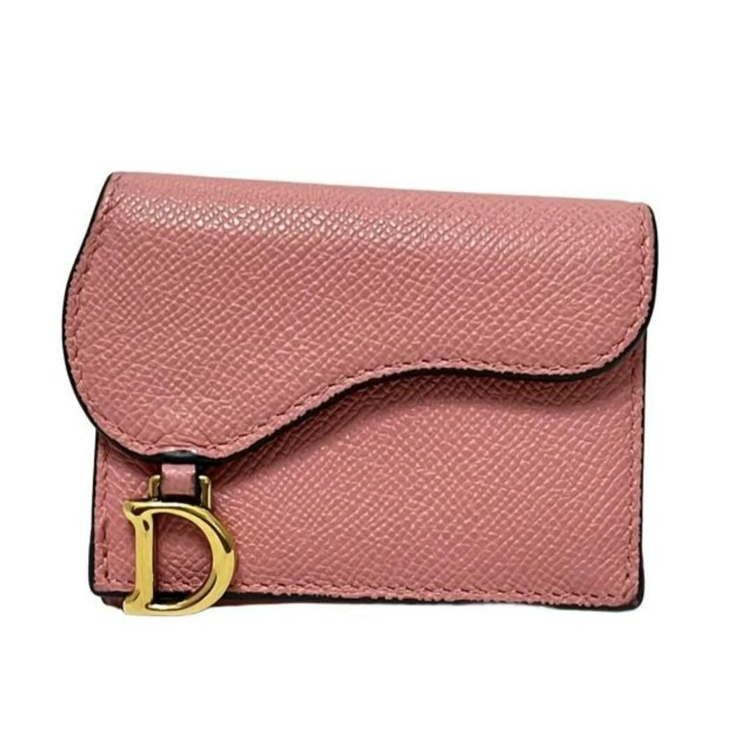 Dior/Christiandior Dior Portefeuille Tri Fold Selle Lotus Cuir Rose