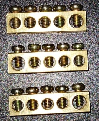 3x5 Position Electric Distribution Wire Screw Terminal Ground Copper Neutral Bar