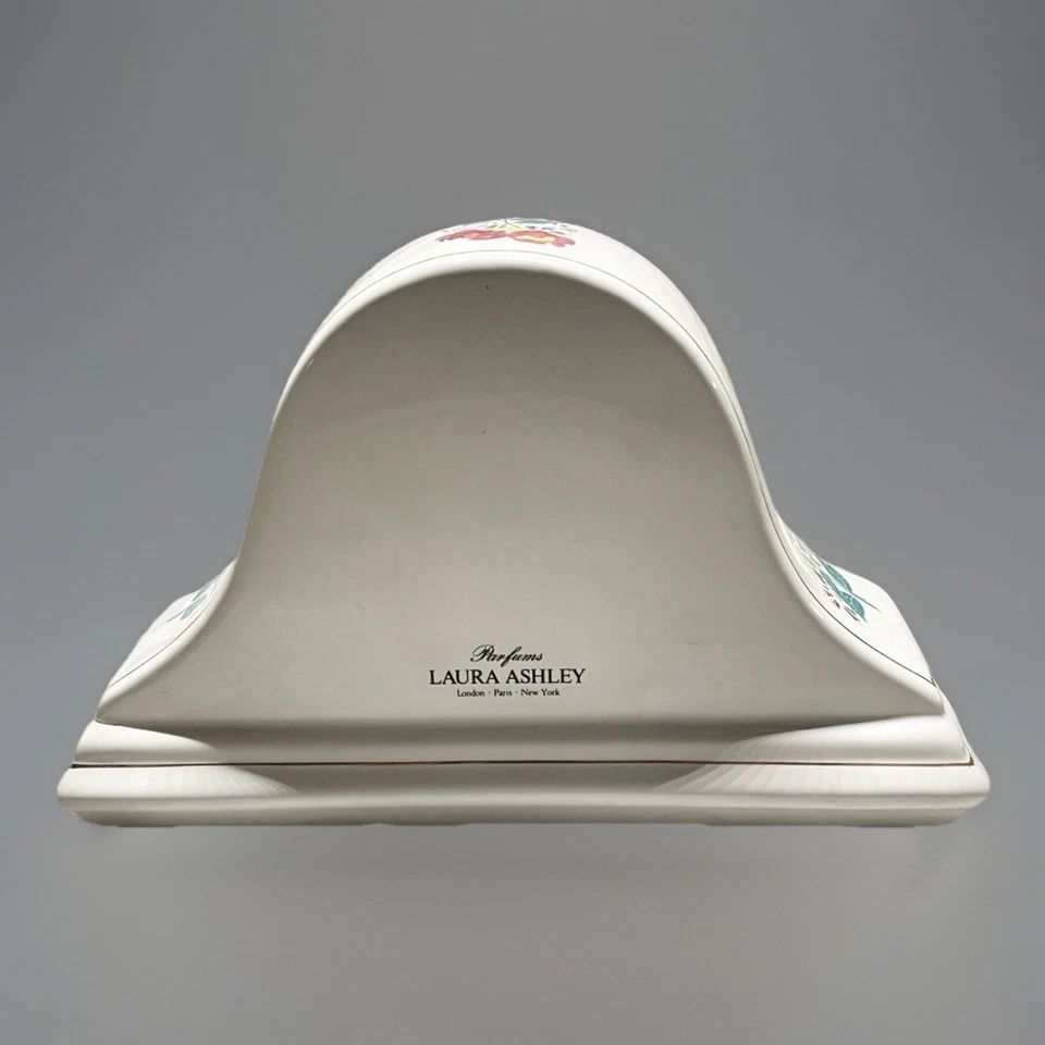 Reloj Laura Ashley Cuarzo Perfumes Porcelana Marfil Flor Borde Dorado Estante Manto Foto 2 de 4