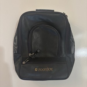 Footjoy Leather Black Golf Shoe Bag Velvet Interior EUC