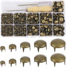 1220 Pcs Assorted Sizes Studs for Clothing Leather Rivets round Dome Studs and S