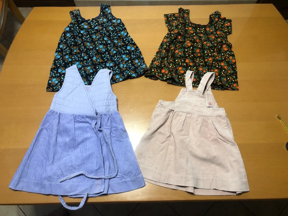 lot de 4 robes fillettes velours vintage Jasmine/3 ans-2faites main et 1 autre - Photo 2/4