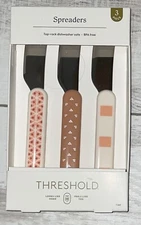 Threshold Set Of 3 Cheese Knives Spreaders - NEW