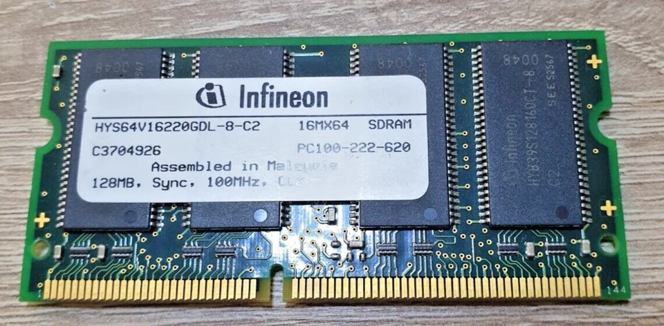 128MB IBM EDO RAM | PC-100 | 100MHz | SO-DIMM 144-pol. CL2 | MT8LSDT1664HG-10EB1 - Bild 2 von 2