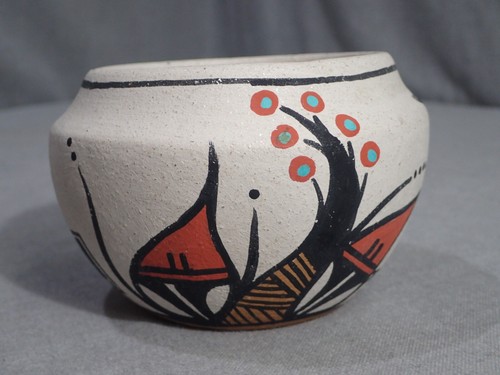 Native American Pottery Taos Pueblo Handmade Signed A Turning Bufflo 2002 - Picture 2 of 6