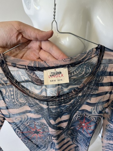 Autentico top donna Jean Paul Gaultier Lindex tatuaggio maglia manica lunga taglia XS - Foto 14 di 15