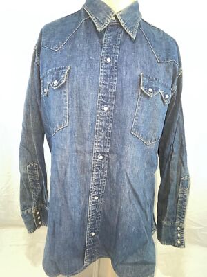 VTG 50s MENS L LEVIS SHORTHORN SAWTOOTH JEANS DENIM COWBOY BUTTON 