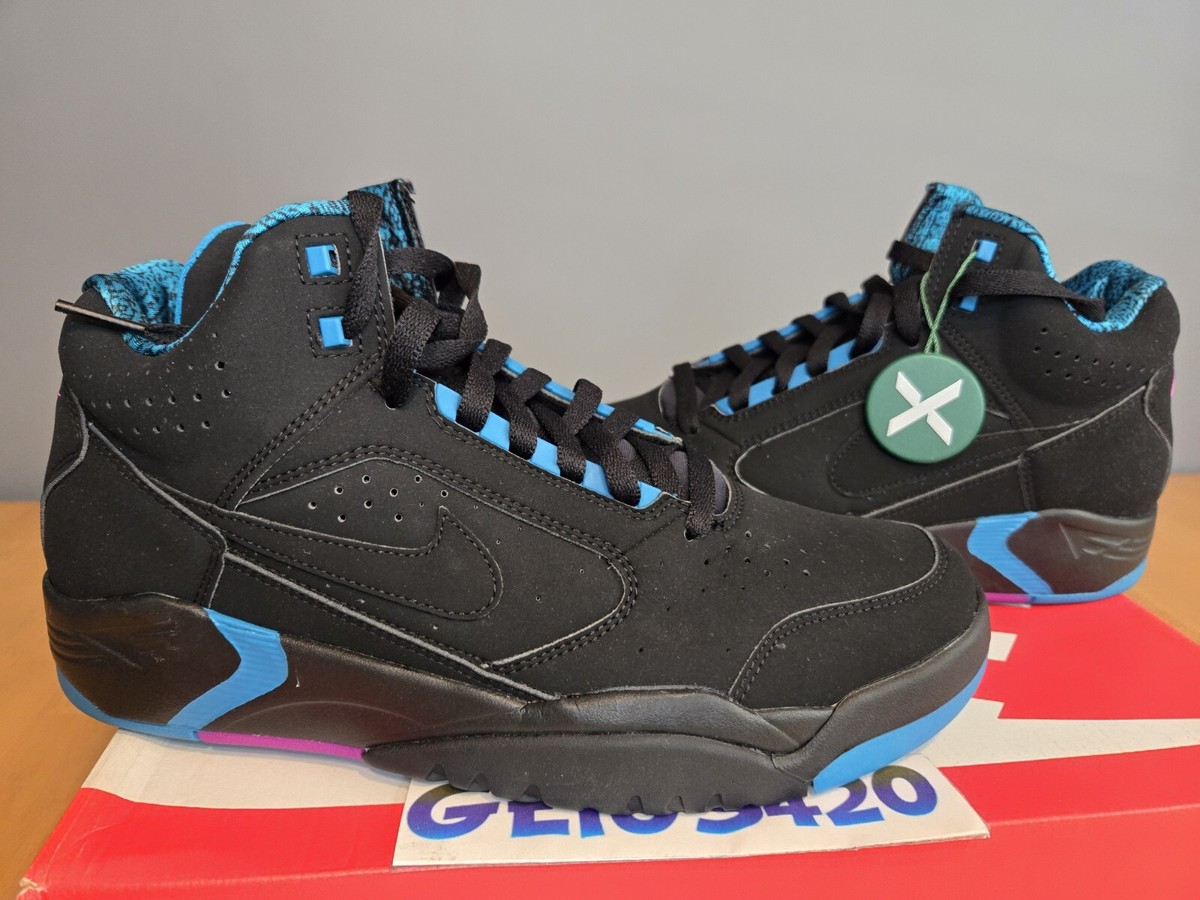 Size 8.5 - Nike Air Flight Lite Mid Black Cyber Teal DS NEW
