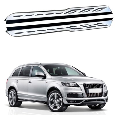 Fit Audi Q7 2006-2015 2PCS Running Boards + brackets Side Steps ALU Nerf Bars
