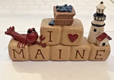 Decorative Shelf Block Ornament I Love Maine Suzi Skoglund