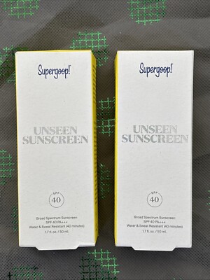 2 Pack! Supergoop! Unseen Sunscreen 1.7oz New & Sealed 01/2027 40 SPF