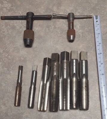 Morse 1'' 8 NC Hand Thread Tap 4 Flute HS GH4 USA & 8 more lot of 9 pieces READ!!